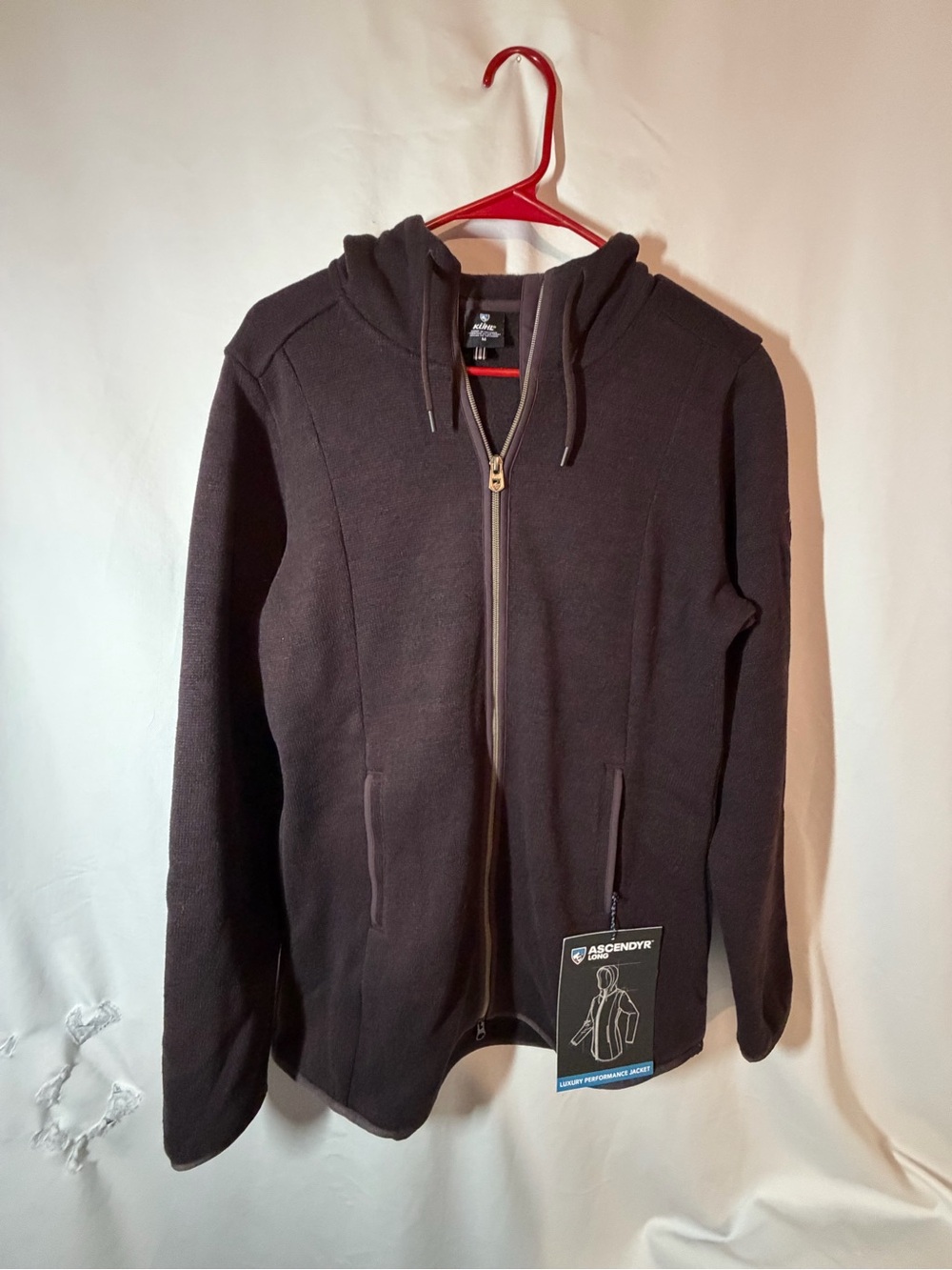 KÜHL Ascendyr Long Women’s M Ganache Purple Fleece Hooded Jacket NWT 4391